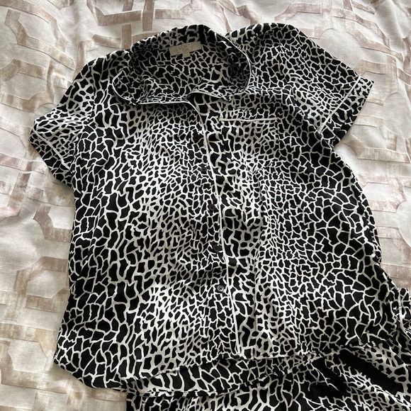 LOFT Other - New with Tags Loft Animal Print Black and White Satin Pajama Set size LP